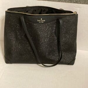 Kate Spade Shimmy tote . Glitter fabric black . In good used condition